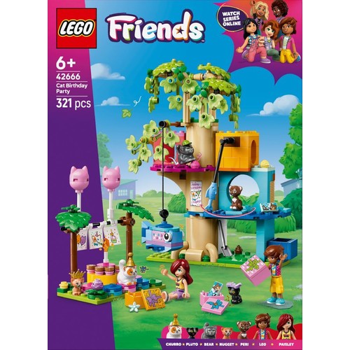 Friends Kocie przyjęcie urodzinowe i domek na drzewie 42666 LEGO 1 sztuka