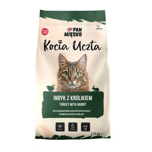 Karma sucha dla kotów Kocia Uczta indyk z królikiem   Pan Mięsko 1,75 kg