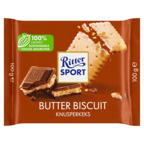 Czekolada mleczna z herbatnikami i kremem czekoladowym Ritter Sport 100 g