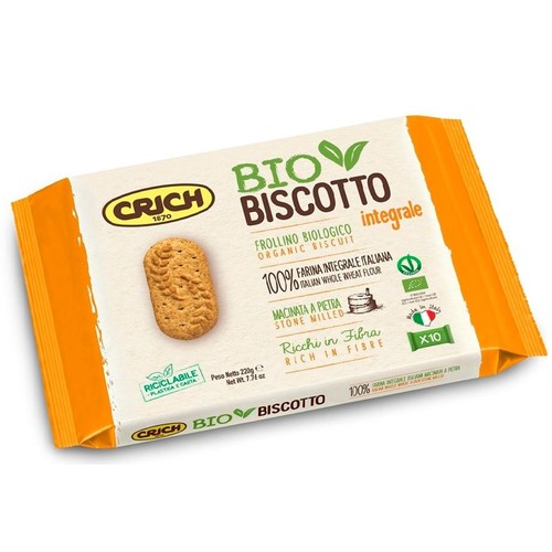 BIO Ciasteczka pszenne pełnoziarniste CRICH 220 g