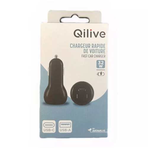 Ładowarka samochodowa USB-A/USB-C 12W/20W czarny Qilive 1 sztuka