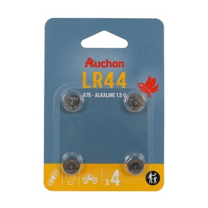 Baterie alkaiczne LR44 Auchan 4 sztuki