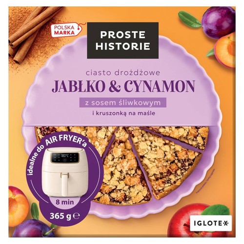 Ciasto drożdżowe z kruszonką jabło & cynamon Proste Historie 365 g