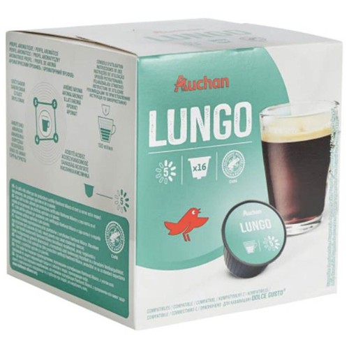 Kawa w kapsułach typ Lungo  Auchan 16 kapsułek
