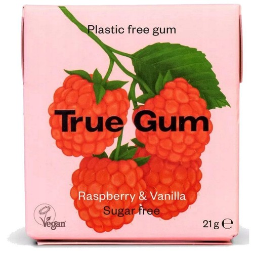 Naturalna guma do żucia malina & wanilia   True Gum 21 g