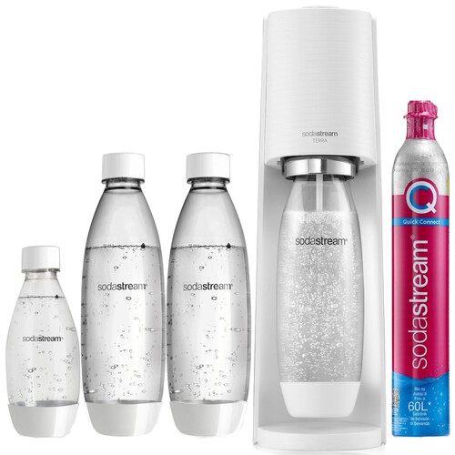 Saturator SodaStream Terra biały + 3 butelki + gaz SodaStream sztuka