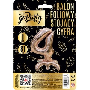 Balon foliowy stojący cyfra 4  GoParty 1 sztuka