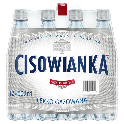 Naturalna woda mineralna lekko gazowana Cisowianka 12 x 500 ml