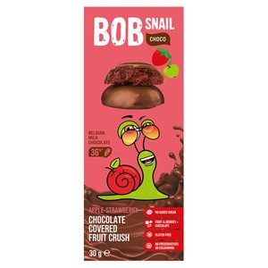 Przekąska jabłkowo-truskawkowa w mlecznej czekoladzie  Bob Snail 30 g