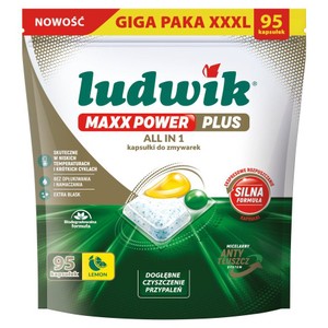 Ludwik Maxx Power Plus kapsułki do zmywarek lemon Ludwik 95 sztuk