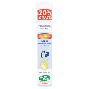 Tabletki musujące z wapniem o smaku cytrynowym Vita Fizz opakowanie