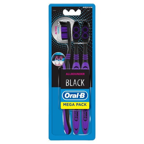 Szczoteczka do zębów Allrounder Black średnia Oral-B 3 sztuki