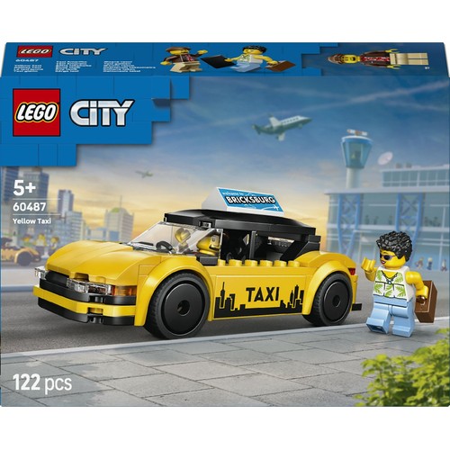 City Żółta taksówka 60487, model samochodu z dwiema minifigurkami LEGO 1 sztuka