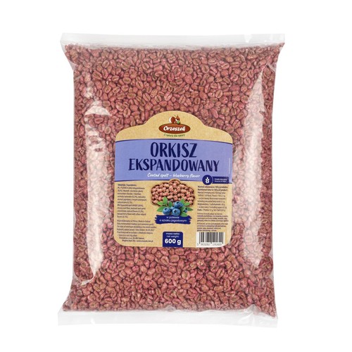 Orkisz ekspandowany w polewie o smaku jagodowym Orzeszek 600 g
