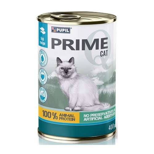 Karma mokra dla kotów bogata w łososia z pstrągiem PRIME 400 g