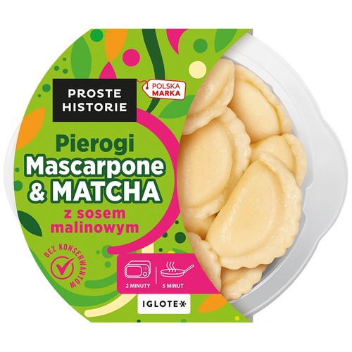 Pierogi fresh mascarpone & matcha z sosem malinowym Proste Historie 320 g