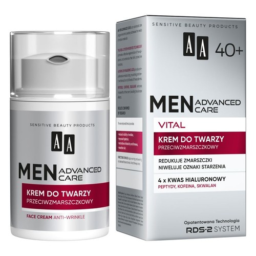 Krem do twarzy przeciwzmarszczkowy Advanced Care Vital 40+  AA Men 50 ml