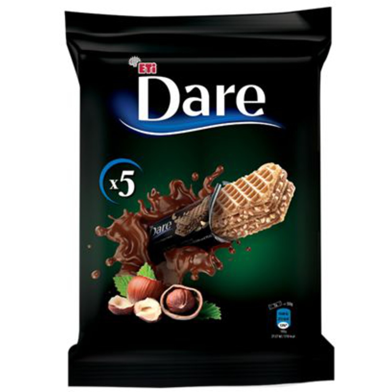 Wafel z kremem orzechowym i kawałkami orzeszków ziemnych Dare 5 x 29 g
