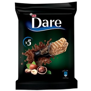 Wafel z kremem orzechowym i kawałkami orzeszków ziemnych Dare 5 x 29 g
