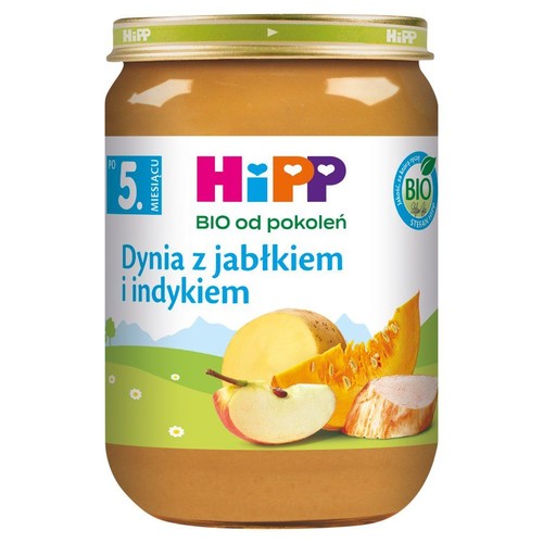 BIO Dynia z jabłkiem i indykiem po 5. miesiącu HiPP 1 l