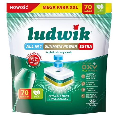 Tabletki do zmywarek All in 1 Ultimate Power extra mint Ludwik 70 tabletek