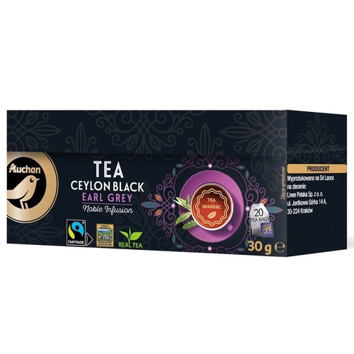 Herbata czarna ekspresowa Earl Grey   Auchan 20 torebek