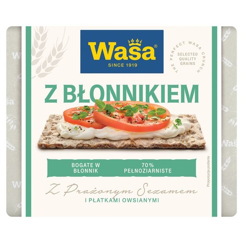 Pieczywo z pełnoziarnistej mąki żytniej bogate w błonnik Wasa 230 g