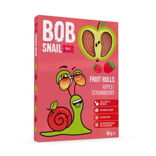 Przekąska jabłko-tryskawka bez dodatku cukru Bob Snail  60 g