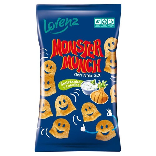 Prażynki o smaku śmietanki z cebulką Monster Munch 100 g