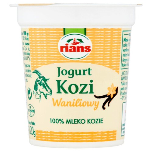 Jogurt kozi o smaku waniliowym Rians 120 g