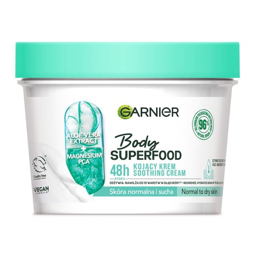 Body SuperFood Kojący krem skóra normalna i sucha Garnier 380 ml