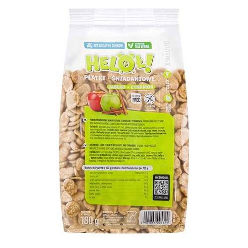 Płatki śniadaniowe HELOŁ! jabłko+cynamon bezglutenowa Glutenex 180 g