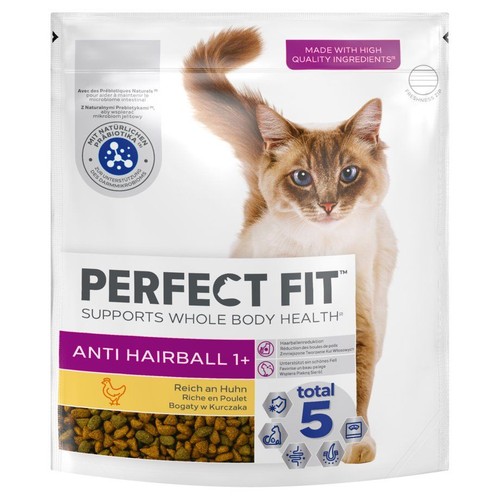 Karma sucha dla kotów bogata w kurczaka Perfect Fit 750 g