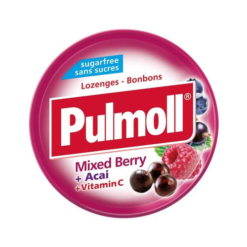 Pastylki do ssania bez cukru o smaku owoców jagodowych   Pulmoll 45 g