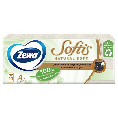 Chusteczki kosmetyczne Natural Soft  Zewa Softis  80 sztuk