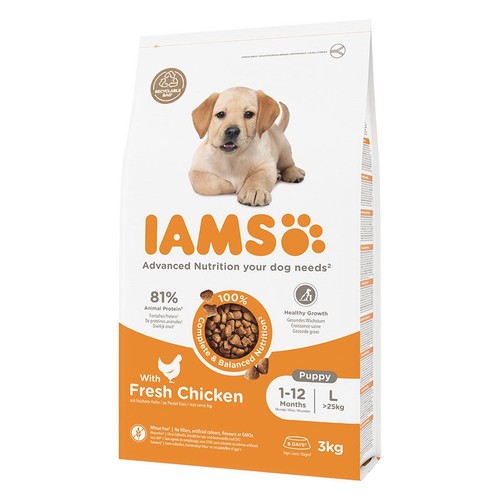 Karma sucha dla szczeniąt ze świeżym kurczakiem IAMS 3 kg