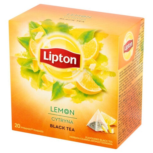 Herbata czarna aromatyzowana o smaku cytrynowym Lipton 20 torebek