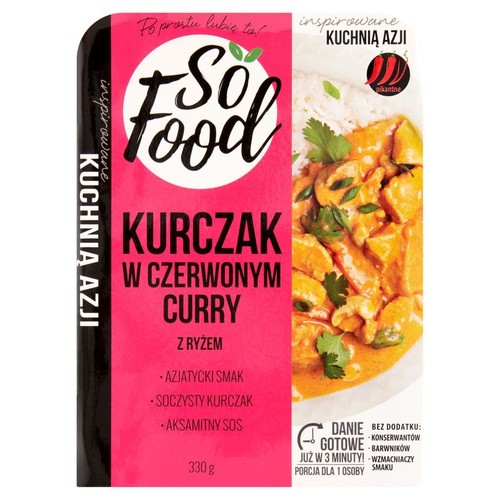 Kurczak w czerwonym curry z ryżem So Food 330 g