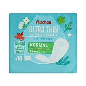 Wkładki higieniczne Ultra thin normal Auchan 16 sztuk