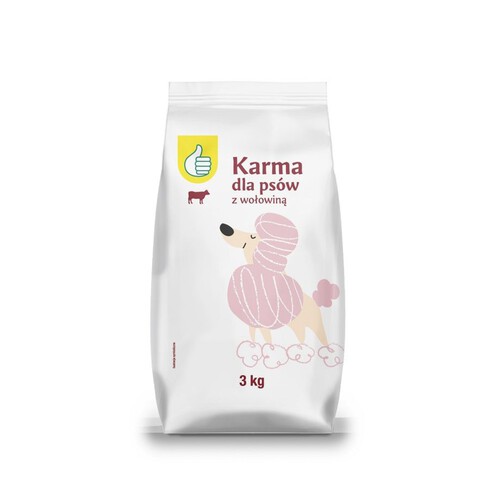 Pełnoporcjowa karma dla psów dorosłych, sucha, z wołowiną Auchan 3 kg