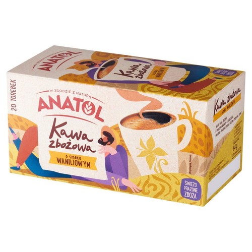 Kawa zbożowa o smaku waniliowym   Anatol 20 torebek