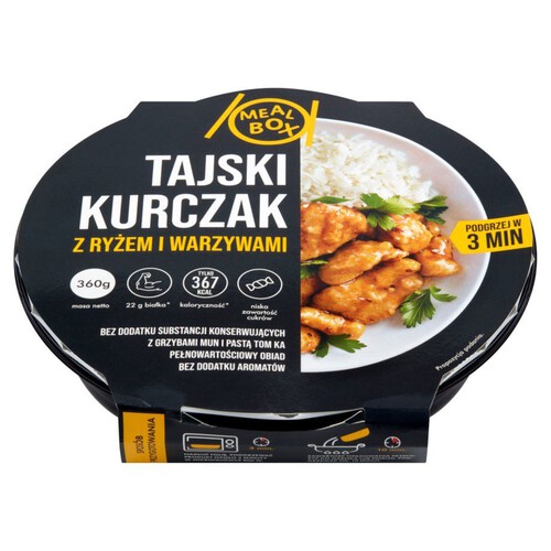 Tajski kurczak z warzywami i ryżem Meal Box 360 g