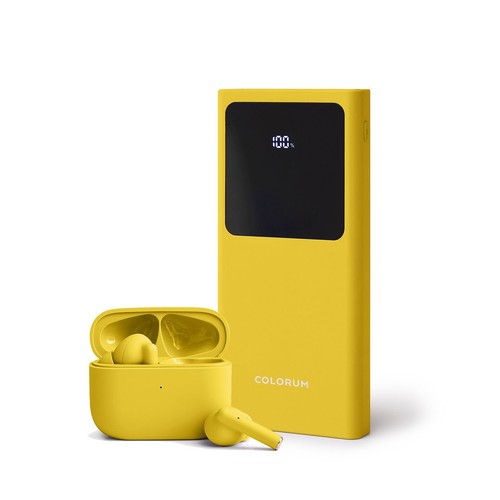 Zestaw Powerbank + TWS żółty COLORUM zestaw