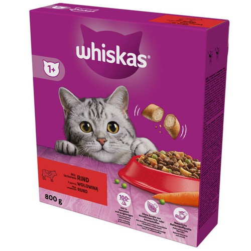 Karma sucha z wołowiną dla kota Whiskas 800 g