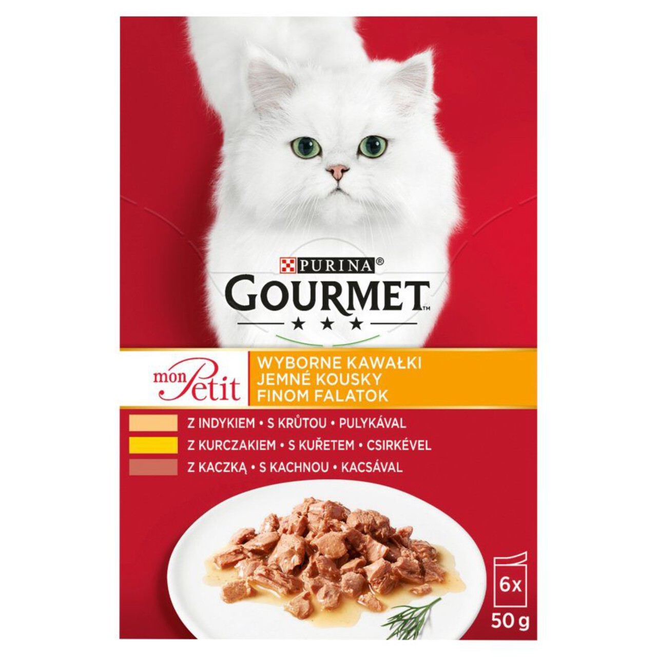 Karma mokra smaki drobiowe dla dorosłych kotów Gourmet 6 x 50 g