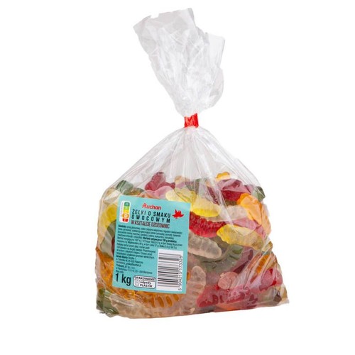 Żelki dżdżownice o smaku owocowym Auchan 1 kg