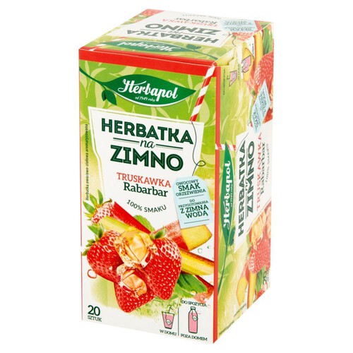 Herbatka na zimno rabarbar truskawka Herbapol 20 torebek