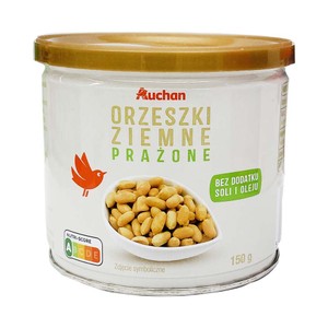 Orzeszki ziemne  prażone bez dodatku soli Auchan 150 g