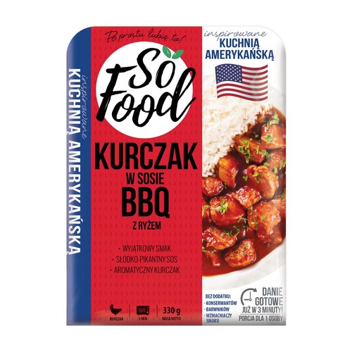 Kurczak w sosie BBQ z ryżem So Food 330 g