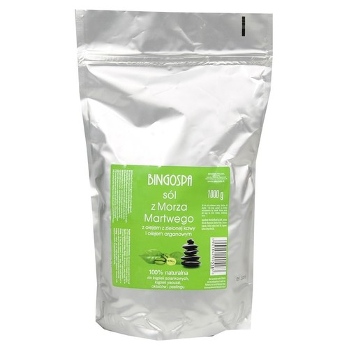 Sól z Morza Martwego z olejem z zielonej kawy i olejem arganowym BINGOSPA 1 kg